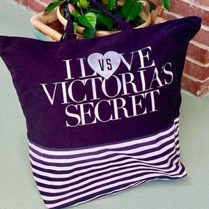 Victoria's Secret Large Zip Top Tote w/Iridescent Lettering